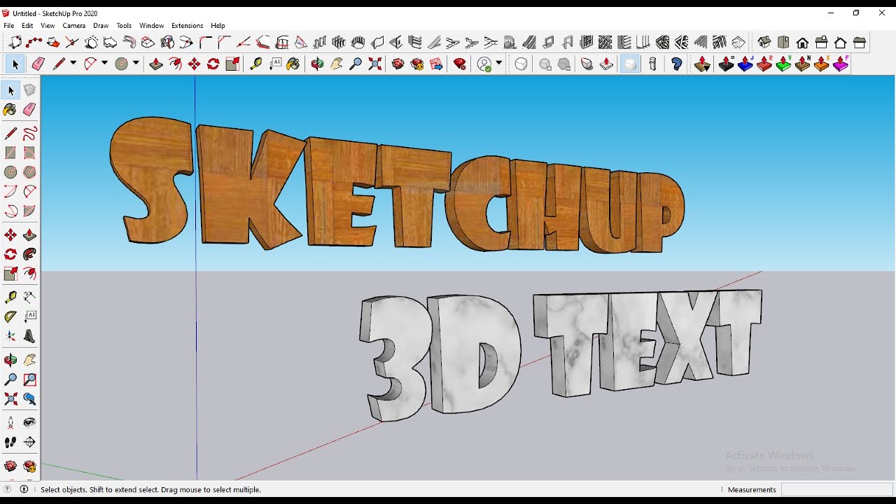 How to create 3D text in Sketchup Sketchup tutorials in Tamil MDS