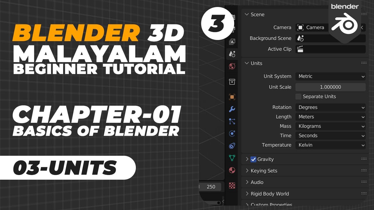 Blender 3D Malayalam Tutorial 03 Units YouTube