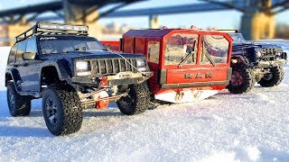 Extreme Snow Adventures  RC Trucks OFF Road MAN KAT1 The Beast RC4WD, Jeep Cherokee Axial SCX10 II