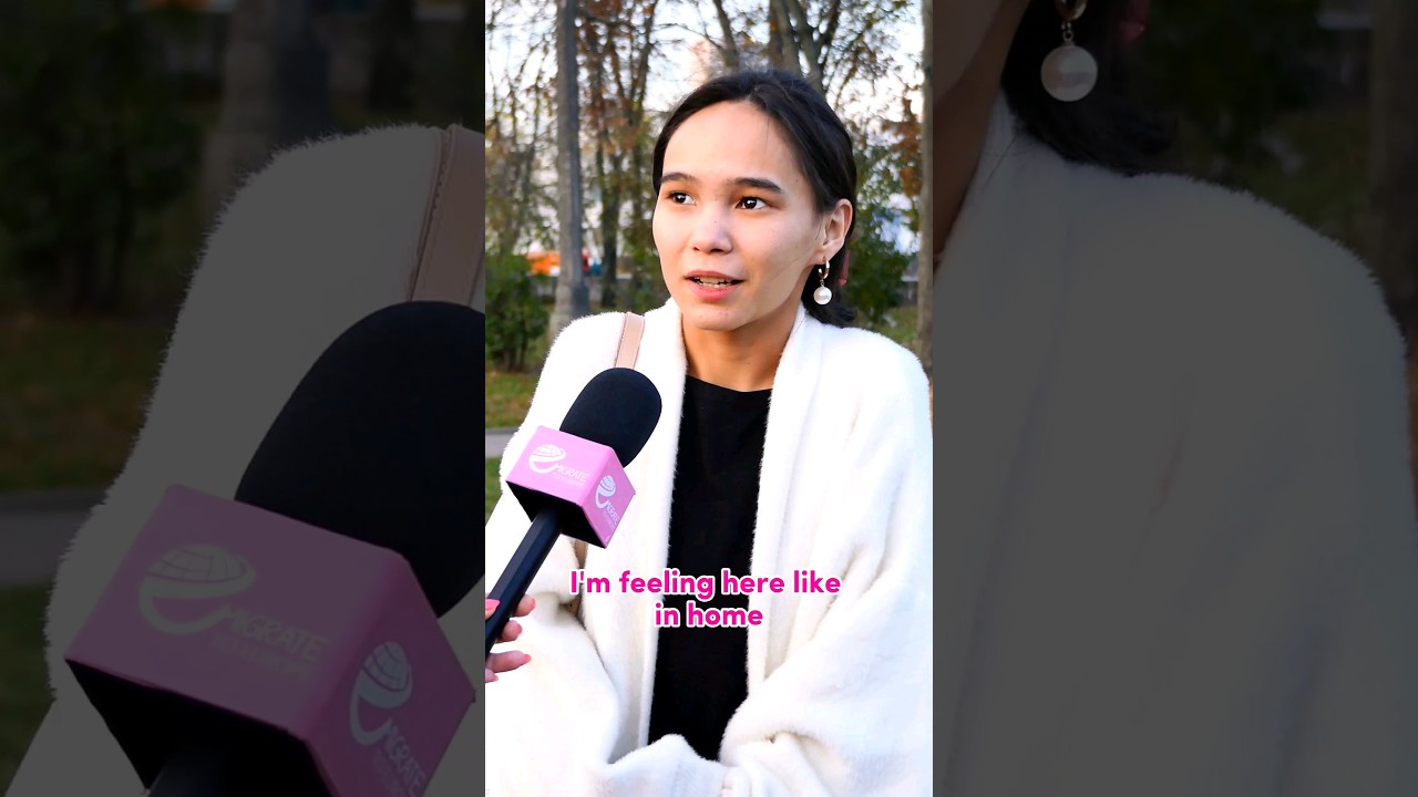 Asians love Poland. Kyrgyzstani girl in Warsaw 