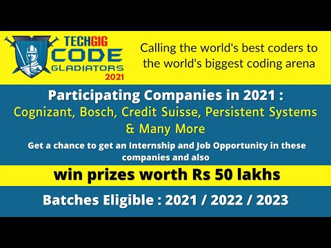COGNIZANT CODE GLADIATORS 2021 | Placements and Internships Opportunity | WIN AWARDS,PRIZES,CASH