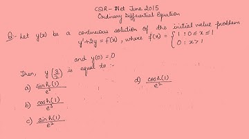 CSIR NET JUNE 2015 (PART 1) (ORDINARY DIFFERENTIAL EQUATIONS)