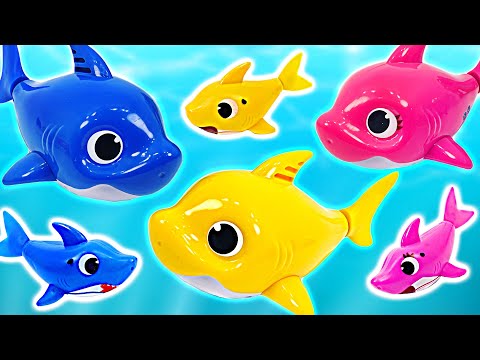 The Shark Family Sing and Swim in the fishbowl~! Let&amp;#39;s play with Pinkfong! | PinkyPopTOY
