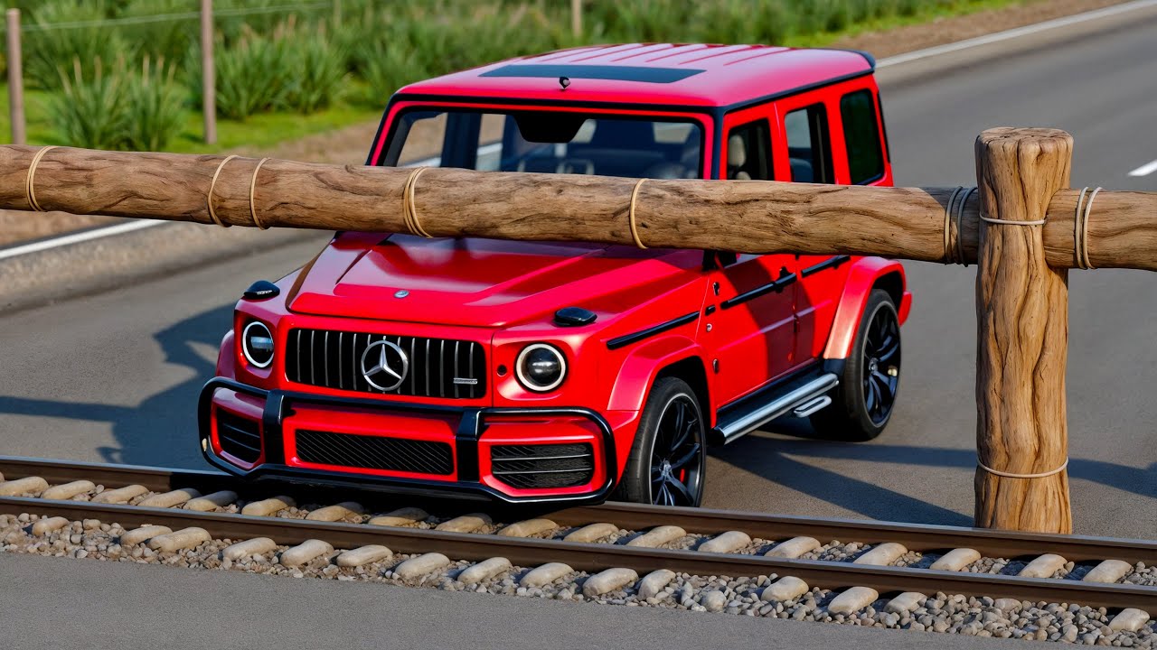 Cars vs LOG Trap on Train Track Challenge #1 in BeamNG Drive!