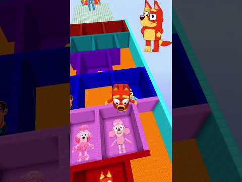 Bluey VS Correct Hole Challenging Parkour💀🤯😍 #bluey  #minecraft #roblox