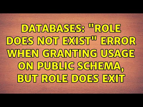 Databases: "Role does not exist" error when granting usage on public schema, but role does exit
