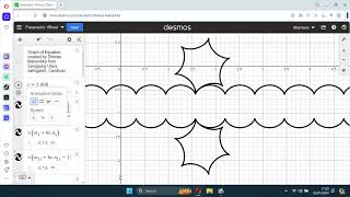 Parametric Wheel on Cartesian plane run by Desmos Calculator software screenshot 5