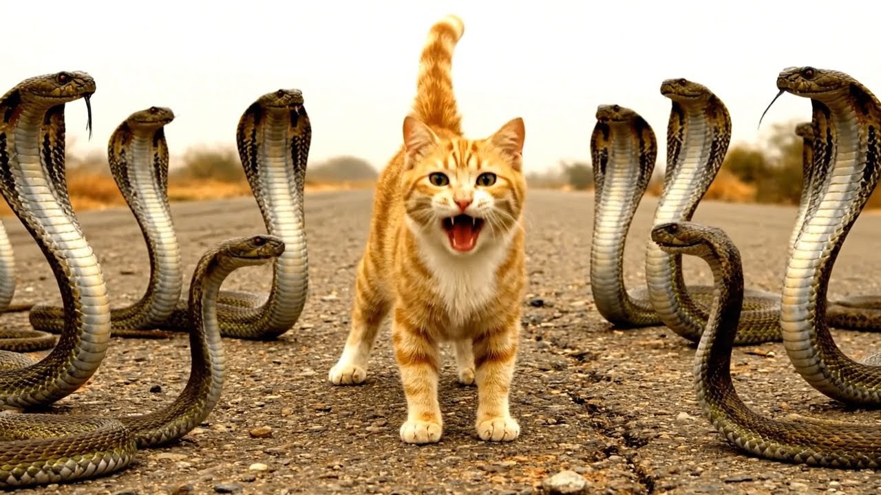 Brave Rescue Team Saves Homeless Cat from Giant Snake Attack - YouTube