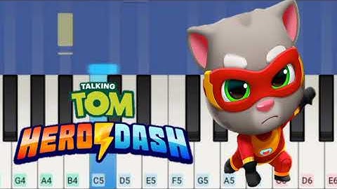 Talking Tom Hero Dash - Theme Song | Easy Piano Tutorial |