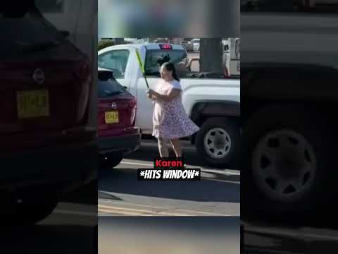 Karen Gets Instant Karma After Smashing A Window Using Baseball Bat #shorts thumbnail