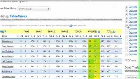 Custom Fantasy NASCAR Driver Groups