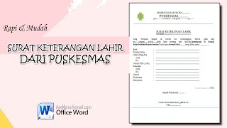 Surat Keterangan Lahir dari Puskesmas || SURAT KETERANGAN
