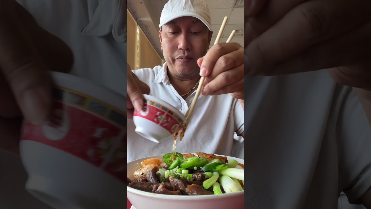 Bún thịt tôm nướng #food review ẩm thực Tứ Hải #Vlog..