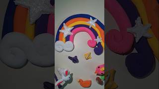 Soft Clay Rainbow🌈☁️💫 #shorts #artandcraft #clay #art #fun #cute #love