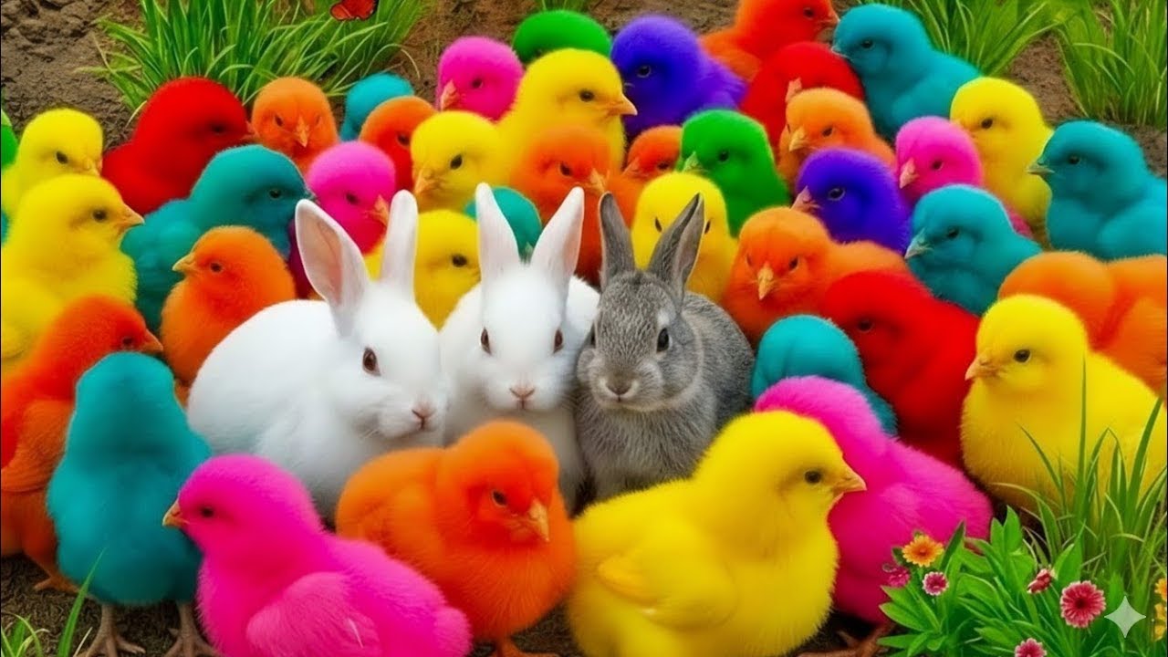 tangkap Ayam Lucu, ayam warna warni, ayam rainbow, kelinci lucu, bebek lucu, ikan koi, Hewan Lucu