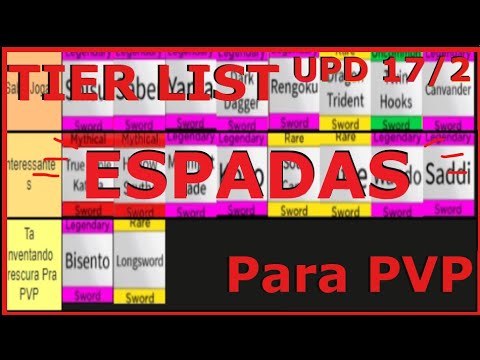 TIER LIST DAS MELHORES ESPADAS PARA PVP DO BLOX FRUITS UPDATE 17.3