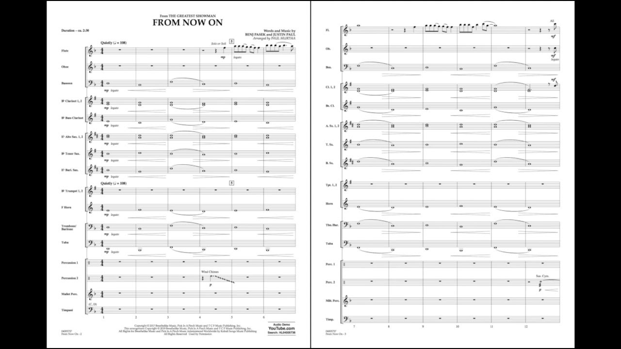 From Now On (from The Greatest Showman) arr. Paul Murtha