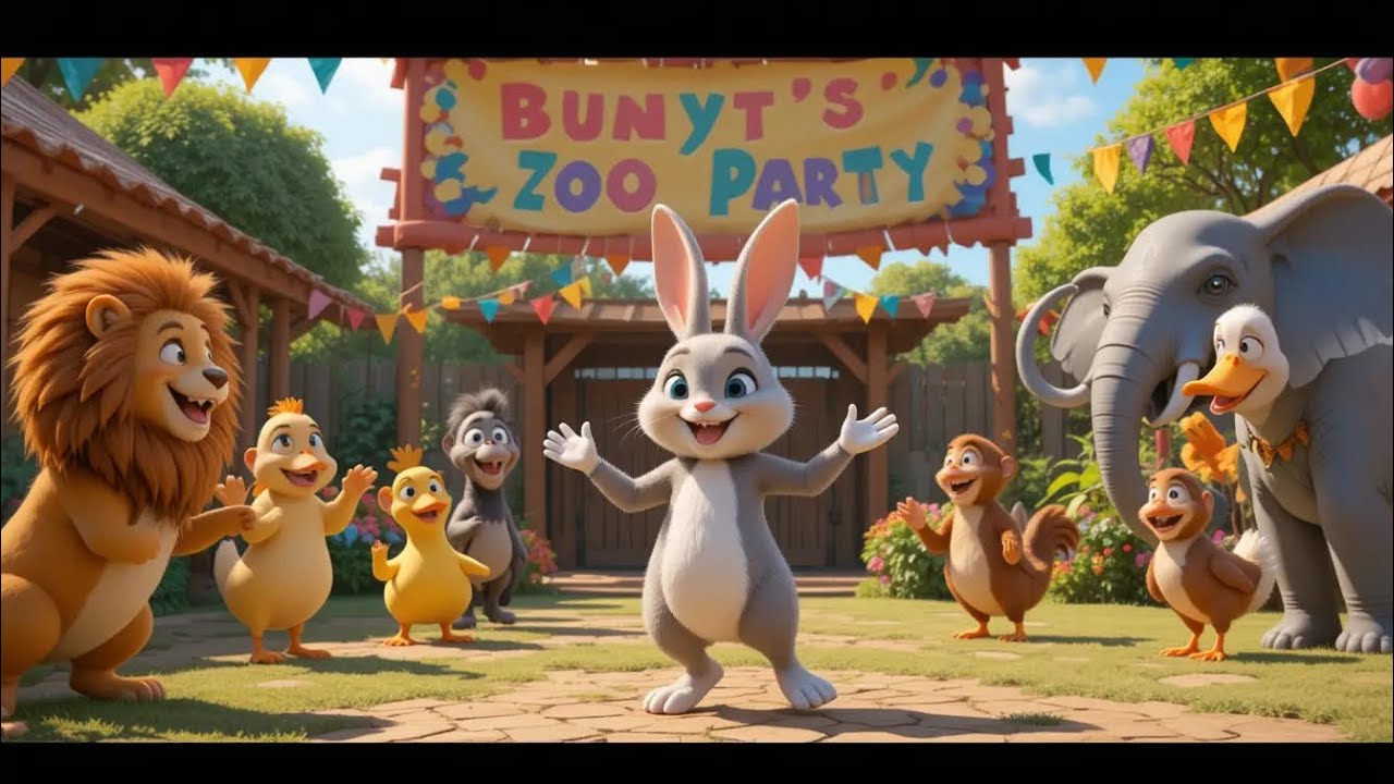 Animal Sounds Song 🦁🦆 | Bunty Rabbit’s Zoo Adventure | 3D Kids Rhyme & Sing-Along