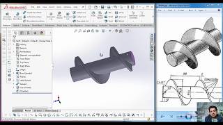 Solidworks Tutorial |  design Helical screw pile (extrude , swept , helix ) Eng Ahmed Salah