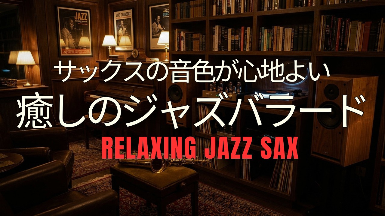 夜更けのジャズ｜静かなサックスがやさしく響く… 心ほどける 癒しのリラックスBGM・睡眠用BGM・作業用BGM