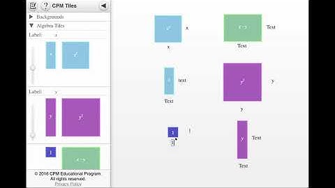 Algebra Tiles CPM eTool Video