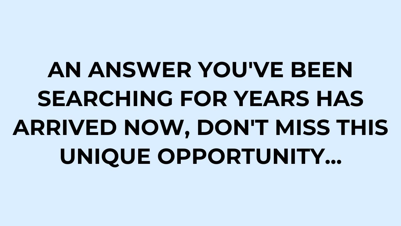 🧾AN ANSWER YOU'VE BEEN SEARCHING FOR YEARS HAS ARRIVED NOW YouTube