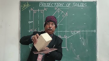 Projections of Solids (Square Prism) EG 1st Yr by Prof Dileep Jigyasi SIRT The SAGE Group Bhopal💐🙏