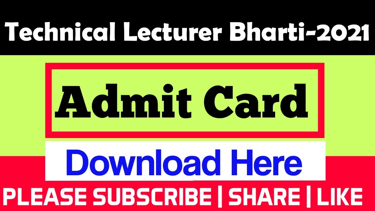 RPSC: Technical Lecturer ADMIT CARD DOWNLOAD (Technical Education Deptt.)