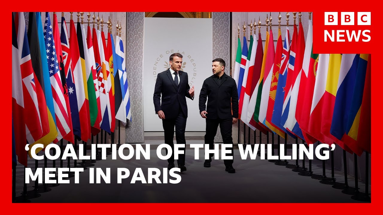 Zelensky meets world leaders in Paris for 'Coalition of the Willing' talks | BBC News