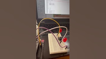 One LED watching, one sleeping while the buzzer plots a Mission Impossible. #arduino #edtech #esp32