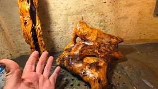 How to turn a wood carving into a lamp thing.