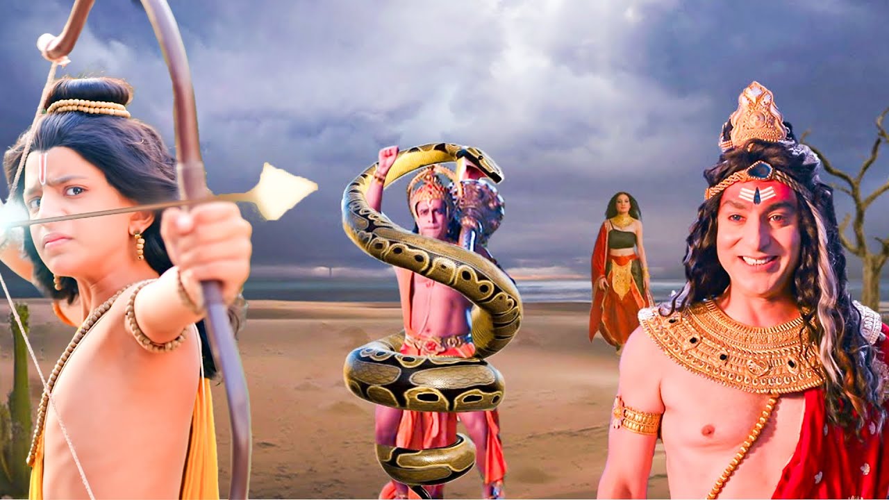 सहस्त्र रावण के विषधर नाग से हनुमान को बचाने आये कुश | श्रीमद् रामायण