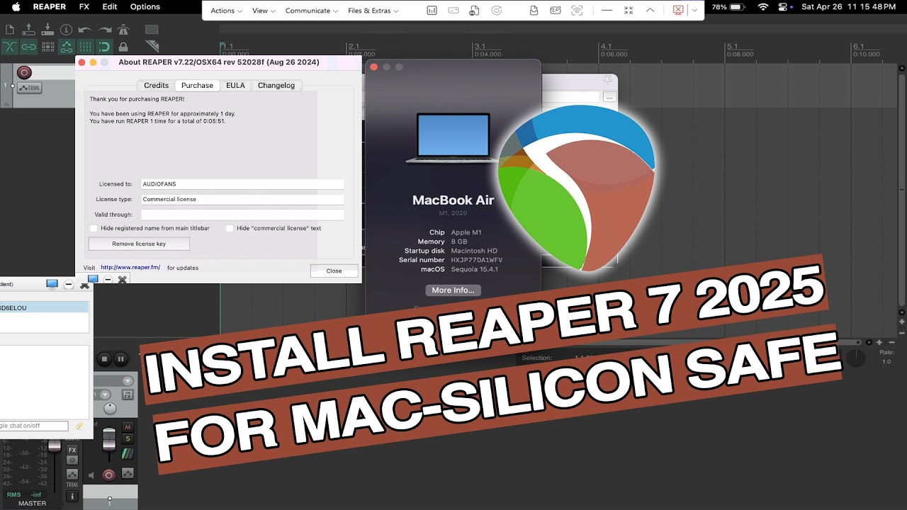 Install Cockos Reaper 7 for MacOS | Mac Silicon