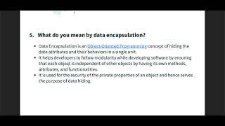 What do you mean by data encapsulation