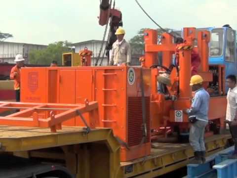 Jack In Piling Machine NAC120-S1-80 Hydraulic Jack in Pile transportation process - YouTube