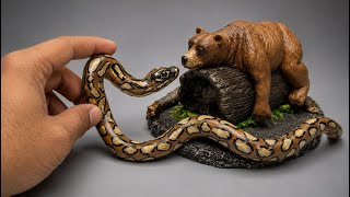 How I Made Kaa Snake Talk to Baloo from The Jungle Book | jungle Book Clay Series Ep-2