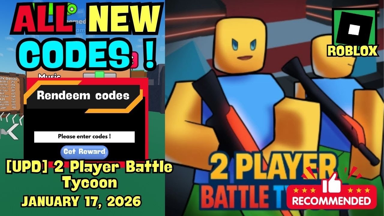 NEW CODES ALL NEW WORKING CODES IN 2 Player Battle Tycoon 2026 