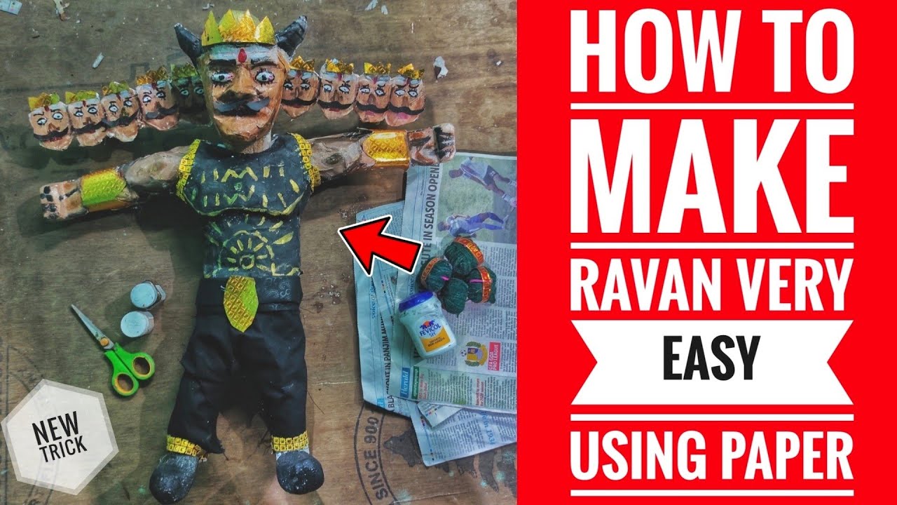 How to make ravan at home using Paper | Best out of waste | Ravan ...