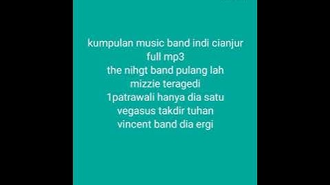 Kumpulan musik band indi cianjur