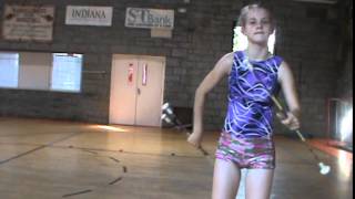 Baton twirling 2 baton trick