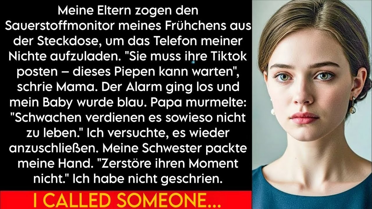 Eltern ziehen den Stecker des Sauerstoffmonitors, um ihr Handy zu laden