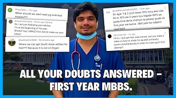 First Year MBBS - All your doubts Answered!