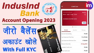 Indusind Bank Zero Balance Account Opening Online 2023 | zero balance account kaise khole | Guide