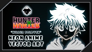 Killua  Neon Style Anime Vector Art in Inkscape | Hunter x Hunter  Speed art