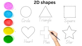 Learn 2D Shapes for Kids! 🔵⭐ Trace & Draw Circle, Star, Square, Heart, Triangle & plus | FufiArts