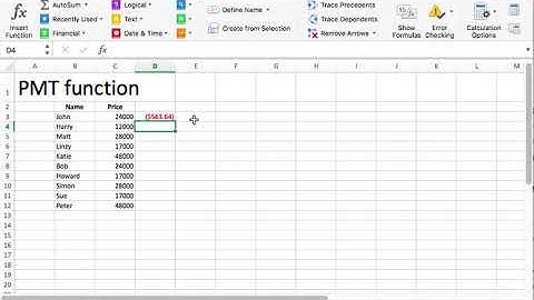 Excel Tutorial 4 - Pearson Office 2016 - Grader Project 2 - PMT Function