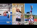 trying out for division one cheer *w/ no experience*