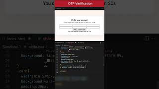 OTP Verification form HTML and CSS #shorts