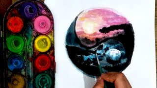 Yin yang painting in the form of legendary day and night