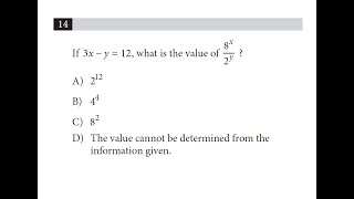 HARD SAT Math Exponent Question - Substituting in a Linear Expression